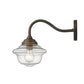 HomeRoots Vintage Schoolhouse Outdoor Wall Light With Burnished Bronze Finish