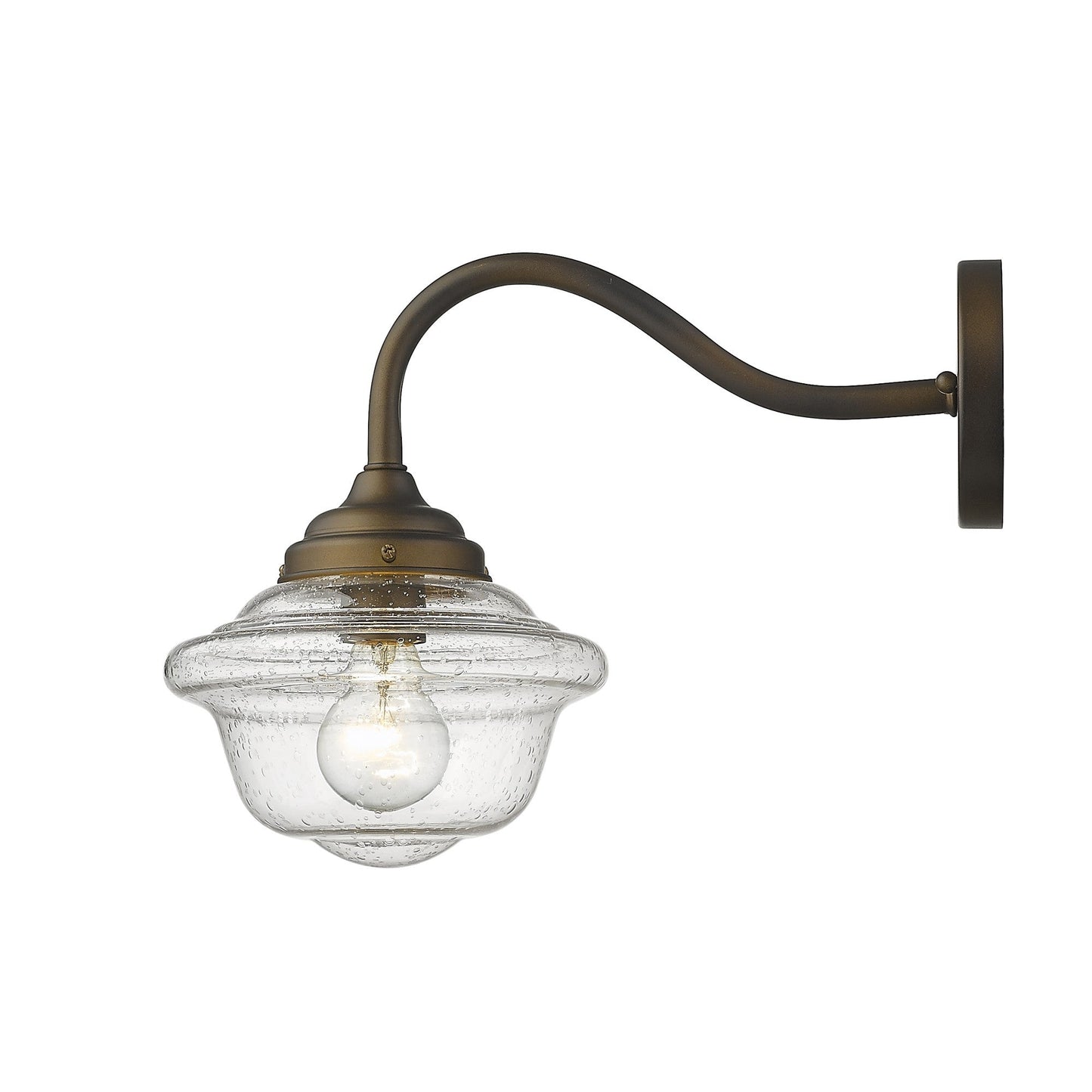 HomeRoots Vintage Schoolhouse Outdoor Wall Light With Burnished Bronze Finish