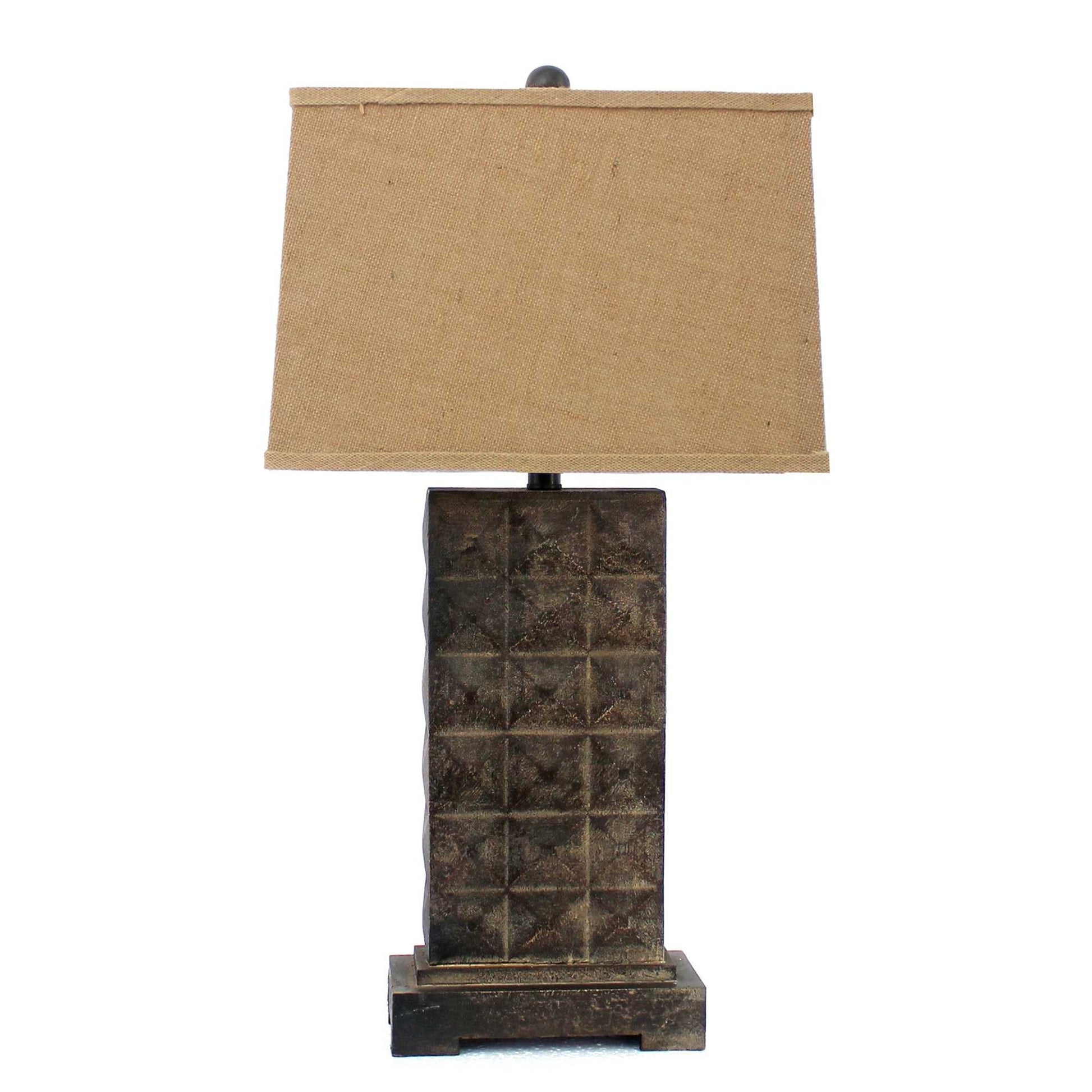 HomeRoots Vintage Table Lamp With Metal Pedestal In Brown