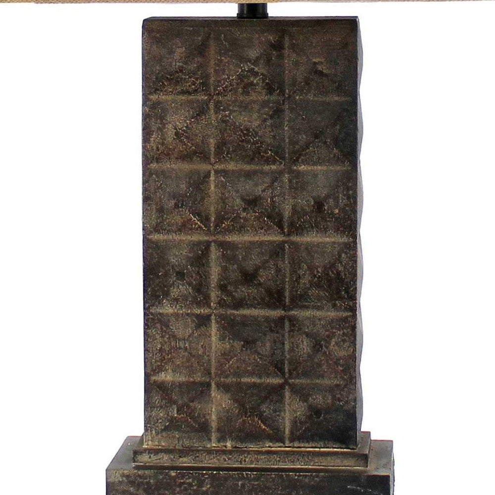HomeRoots Vintage Table Lamp With Metal Pedestal In Brown