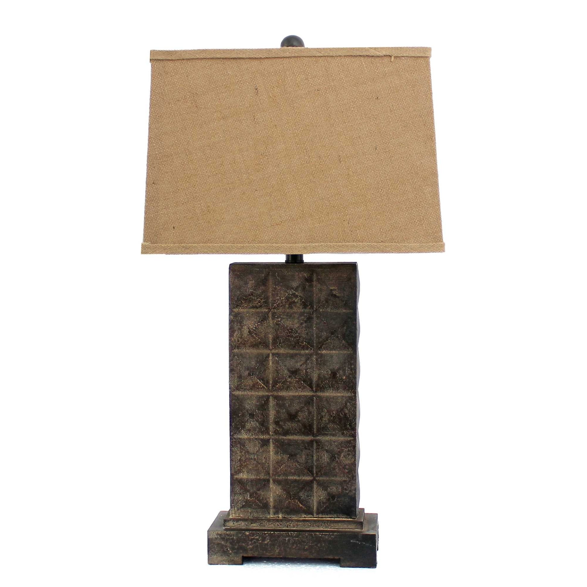 HomeRoots Vintage Table Lamp With Metal Pedestal In Brown