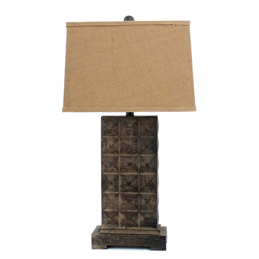 HomeRoots Vintage Table Lamp With Metal Pedestal In Brown