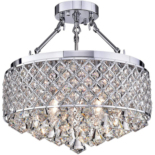 HomeRoots Viola 15" Semi-Flush Lamp In Chrome Finish