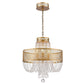 HomeRoots Viola 4-Light Crystal Chandelier in Antique Gold Finish