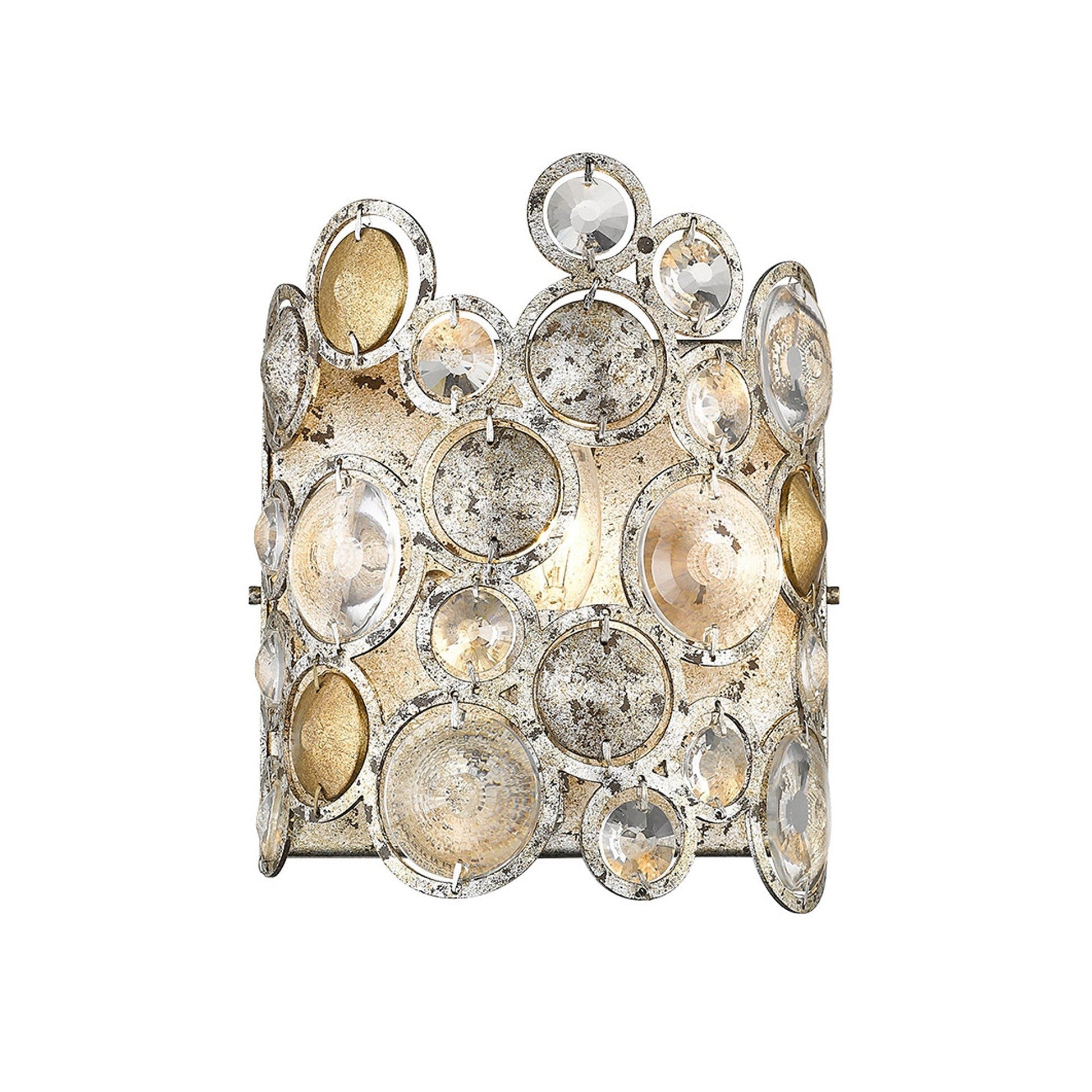 HomeRoots Vitozzi 1-Light Leaf Sconce in Antique Silver Finish