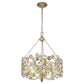 HomeRoots Vitozzi 3-Light Leaf Chandelier With Antique Silver Finish