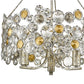HomeRoots Vitozzi 3-Light Leaf Chandelier With Antique Silver Finish