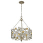 HomeRoots Vitozzi 3-Light Leaf Chandelier With Antique Silver Finish