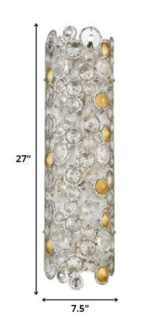 HomeRoots Vitozzi 3-Light Leaf Sconce in Antique Silver Finish