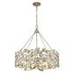 HomeRoots Vitozzi 4-Light Leaf Chandelier in Antique Silver Finish