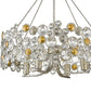HomeRoots Vitozzi 4-Light Leaf Chandelier in Antique Silver Finish