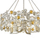 HomeRoots Vitozzi 4-Light Leaf Chandelier in Antique Silver Finish