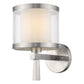 HomeRoots Wall Light With Fabric Shade in White and Silver Finish