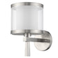 HomeRoots Wall Light With Fabric Shade in White and Silver Finish