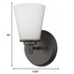 HomeRoots Wall Light With Frosted Glass Shade and Bronze Finish