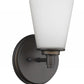 HomeRoots Wall Light With Frosted Glass Shade and Bronze Finish