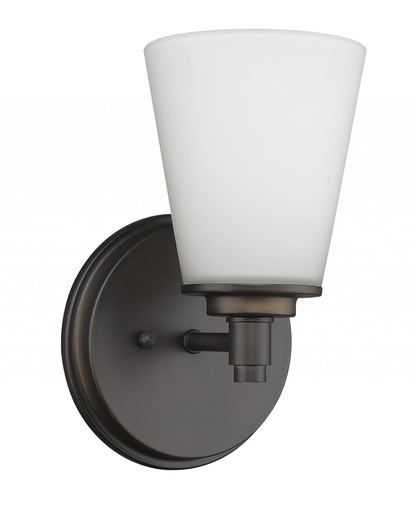 HomeRoots Wall Light With Frosted Glass Shade and Bronze Finish