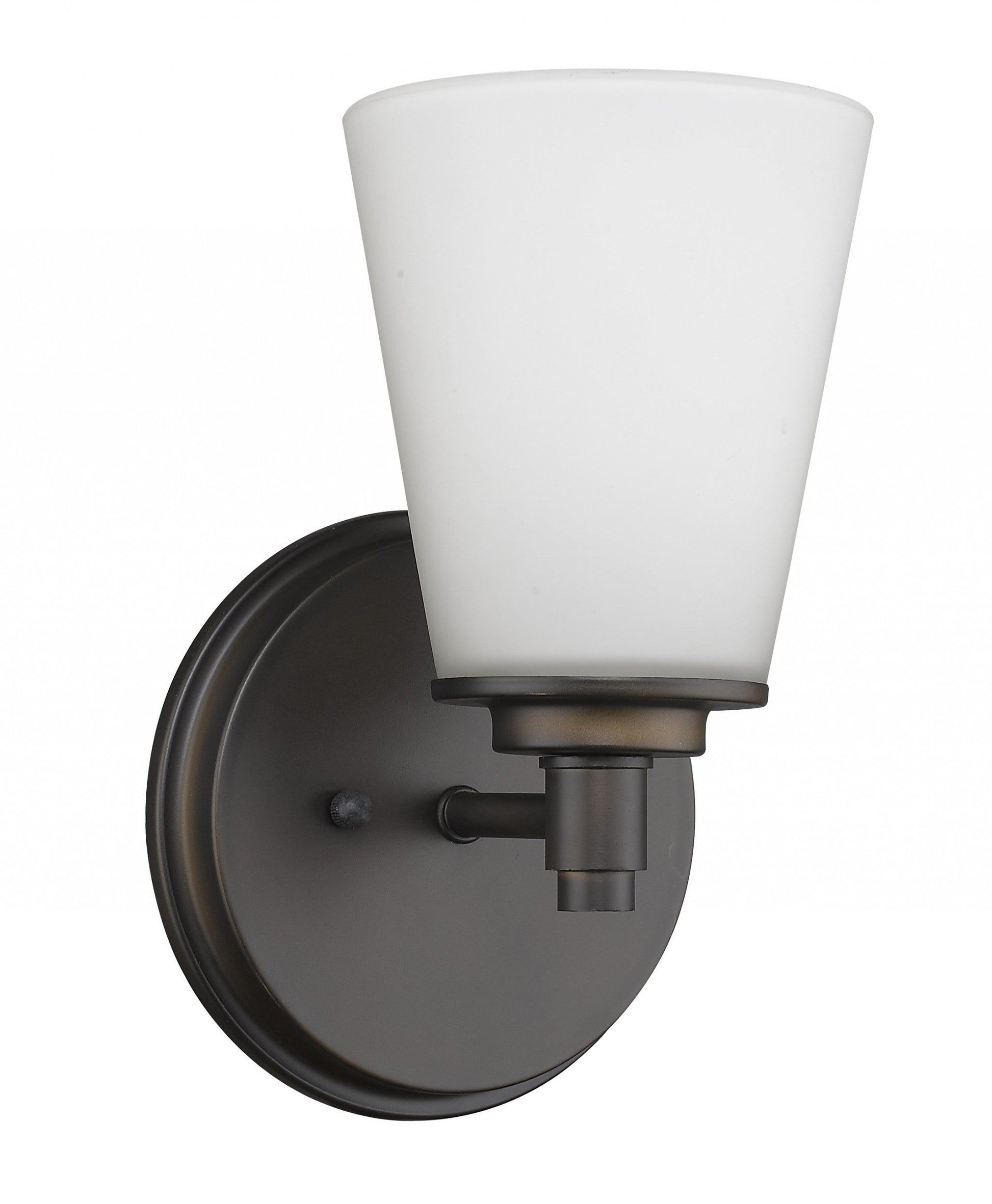 HomeRoots Wall Light With Frosted Glass Shade and Bronze Finish