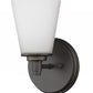 HomeRoots Wall Light With Frosted Glass Shade and Bronze Finish