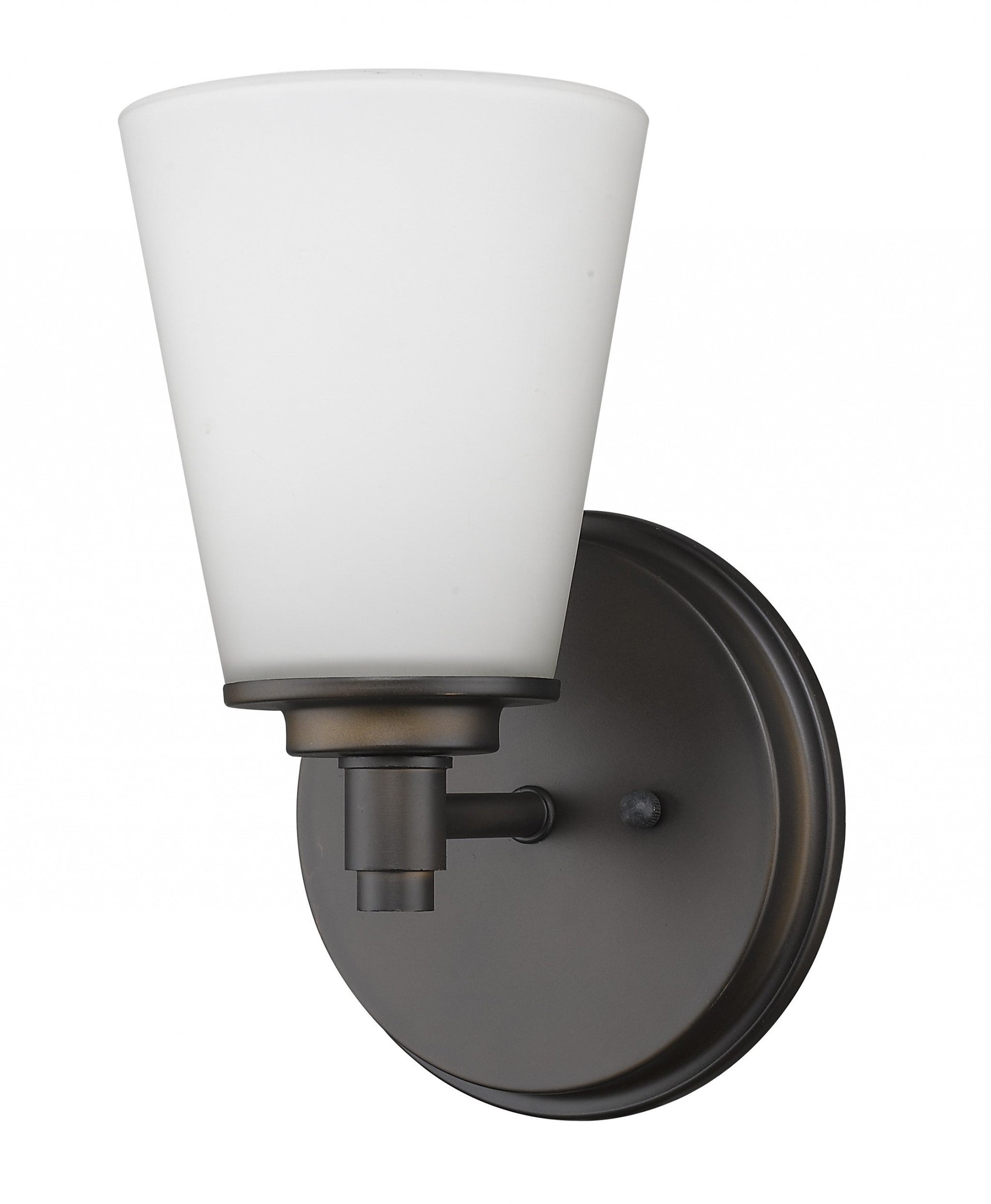 HomeRoots Wall Light With Frosted Glass Shade and Bronze Finish