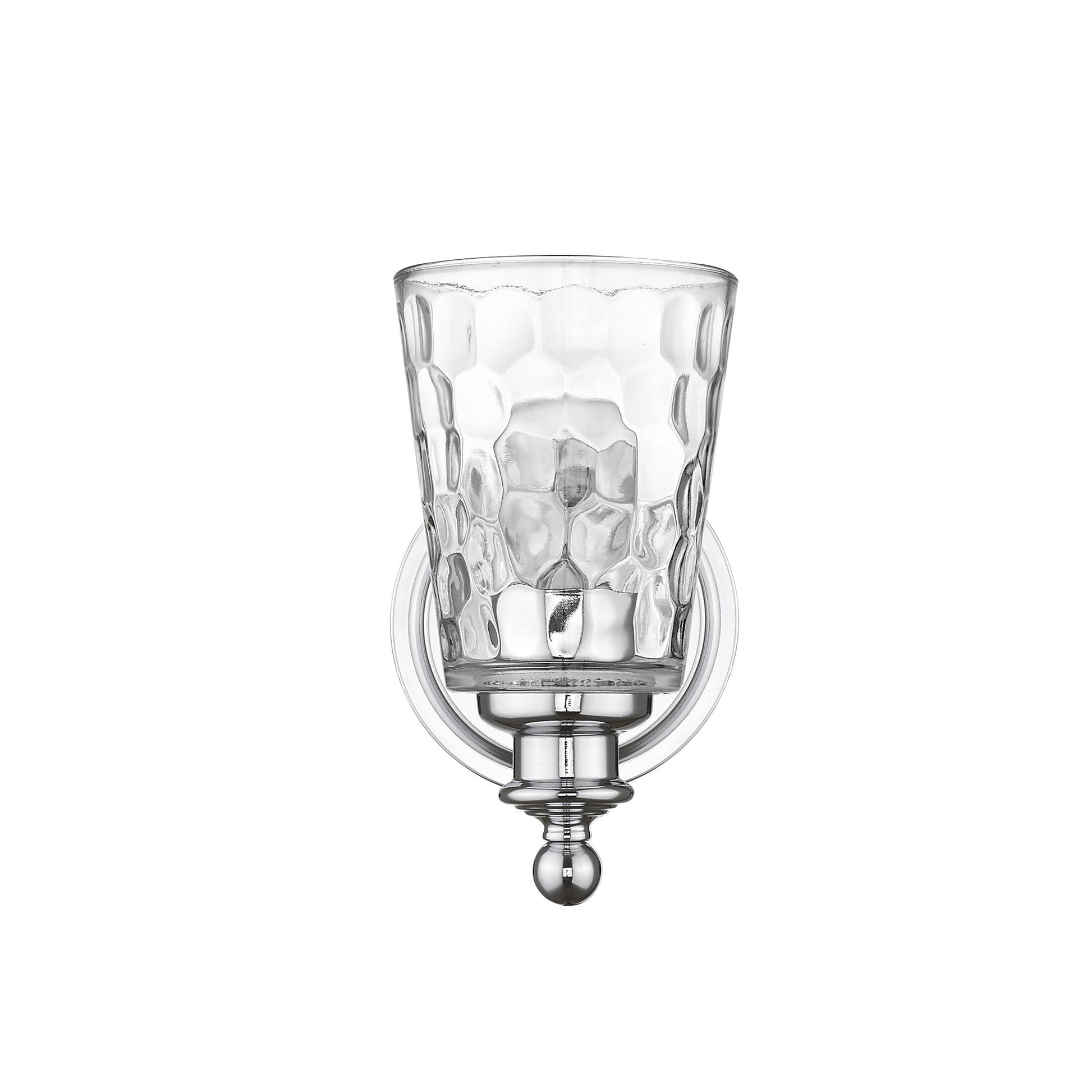 HomeRoots Wall Light With Pebbled Glass and Silver Metal Finish