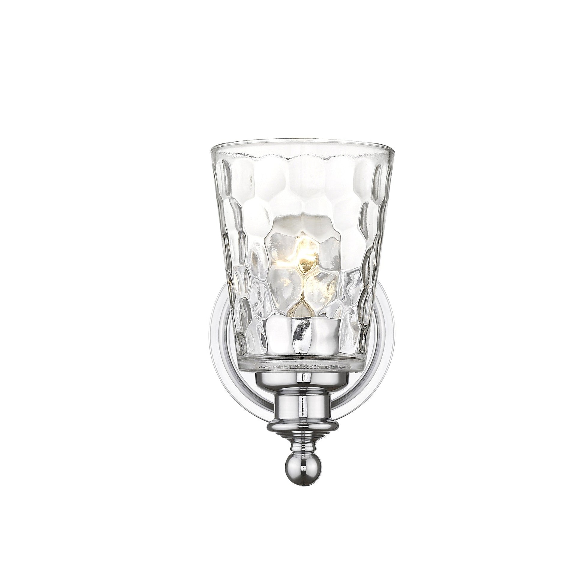 HomeRoots Wall Light With Pebbled Glass and Silver Metal Finish