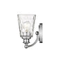 HomeRoots Wall Light With Pebbled Glass and Silver Metal Finish