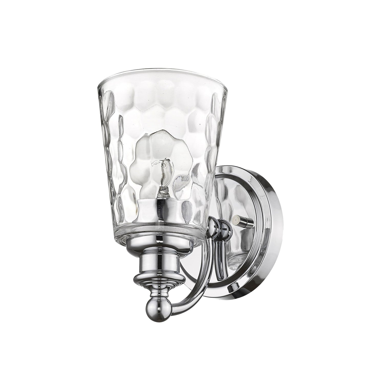 HomeRoots Wall Light With Pebbled Glass and Silver Metal Finish
