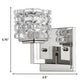 HomeRoots Wall Light in Silver Finish With Crystal Shade