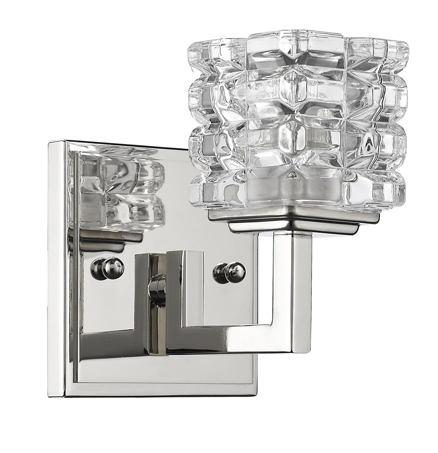 HomeRoots Wall Light in Silver Finish With Crystal Shade