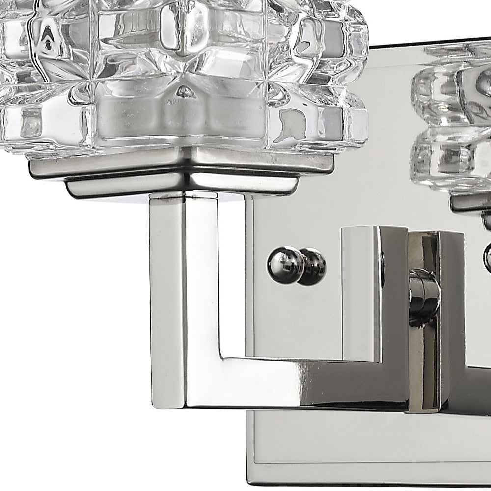 HomeRoots Wall Light in Silver Finish With Crystal Shade