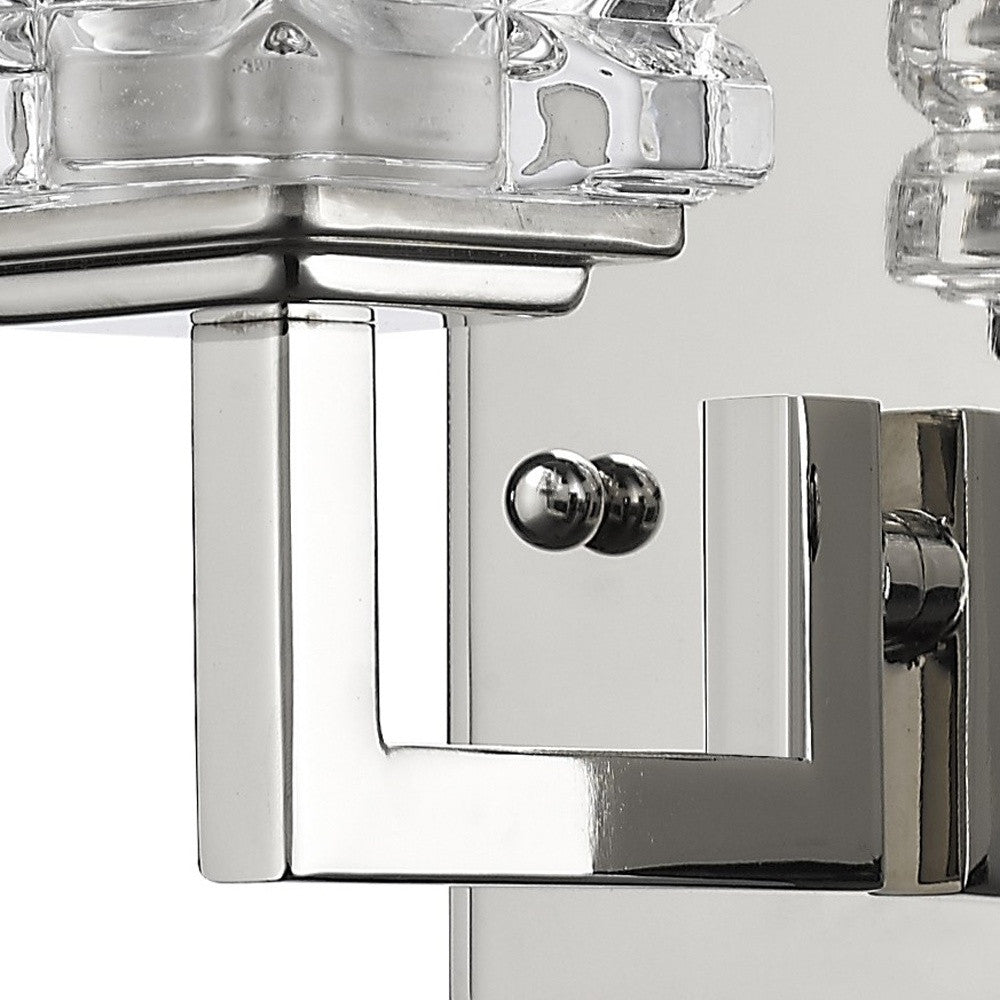 HomeRoots Wall Light in Silver Finish With Crystal Shade