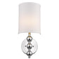 HomeRoots Wall Light with Linen Fabric Shade and Silver Chrome Finish