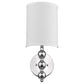 HomeRoots Wall Light with Linen Fabric Shade and Silver Chrome Finish
