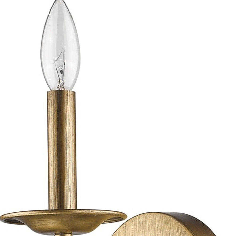 HomeRoots Wall Sconce With Crystal Accent in Light Gold Finish