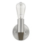 HomeRoots Wall Sconce With Silver Metal and Wood Finish