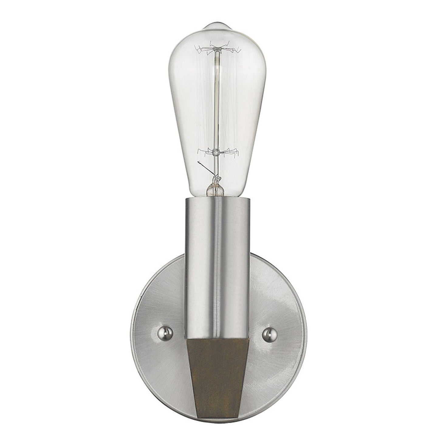 HomeRoots Wall Sconce With Silver Metal and Wood Finish