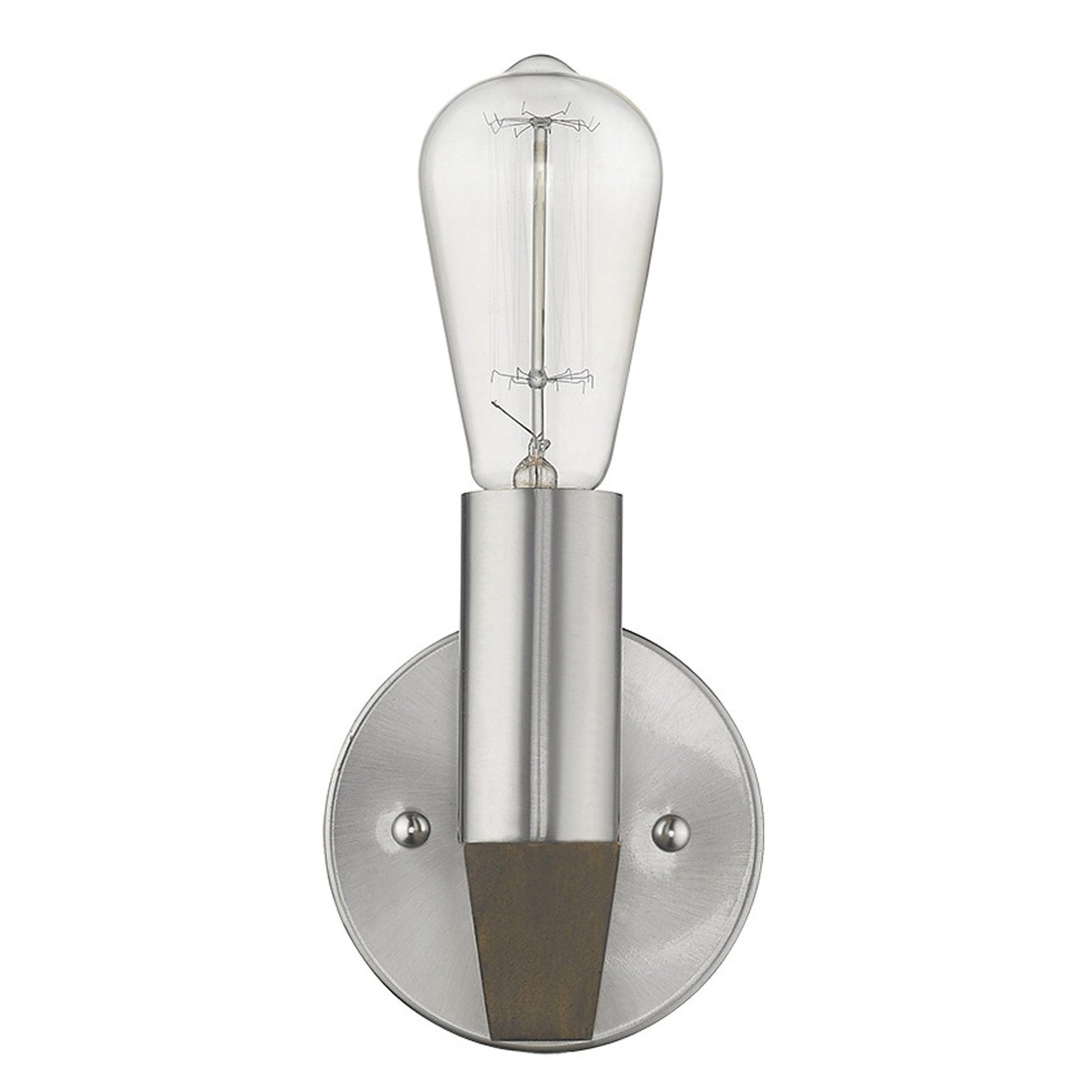 HomeRoots Wall Sconce With Silver Metal and Wood Finish