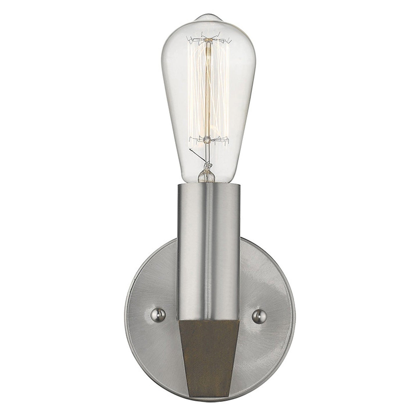 HomeRoots Wall Sconce With Silver Metal and Wood Finish