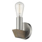 HomeRoots Wall Sconce With Silver Metal and Wood Finish