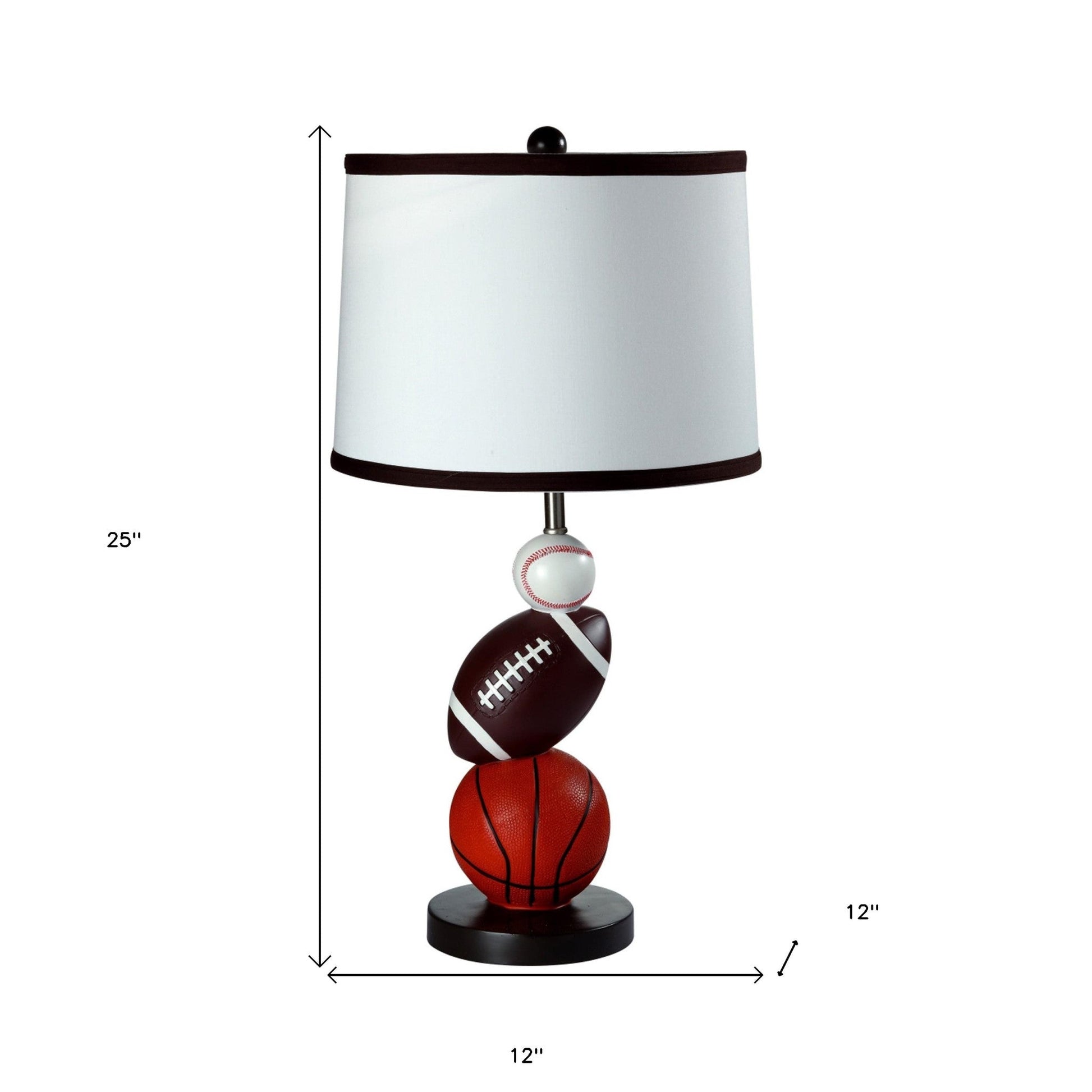 HomeRoots Whimsical Sports Themed Table Lamp With White Shade