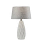 HomeRoots White Ceramic Geometric Base Table Lamp in Set of Two