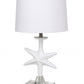 HomeRoots White Coastal Starfsh Table Lamps in Set of 2