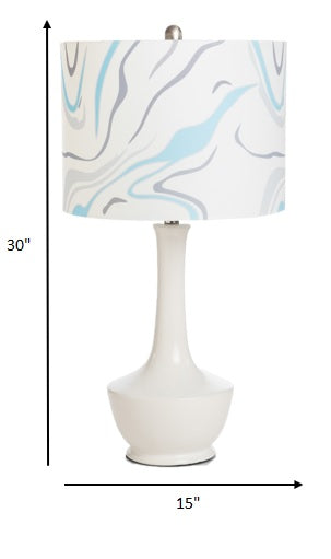 HomeRoots White Contemporary Table Lamps in Set of Two