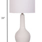 HomeRoots White Modern Glass Table Lamps in Set of Two