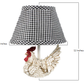 HomeRoots White Rooster Accent Lamp With Black and White Shade