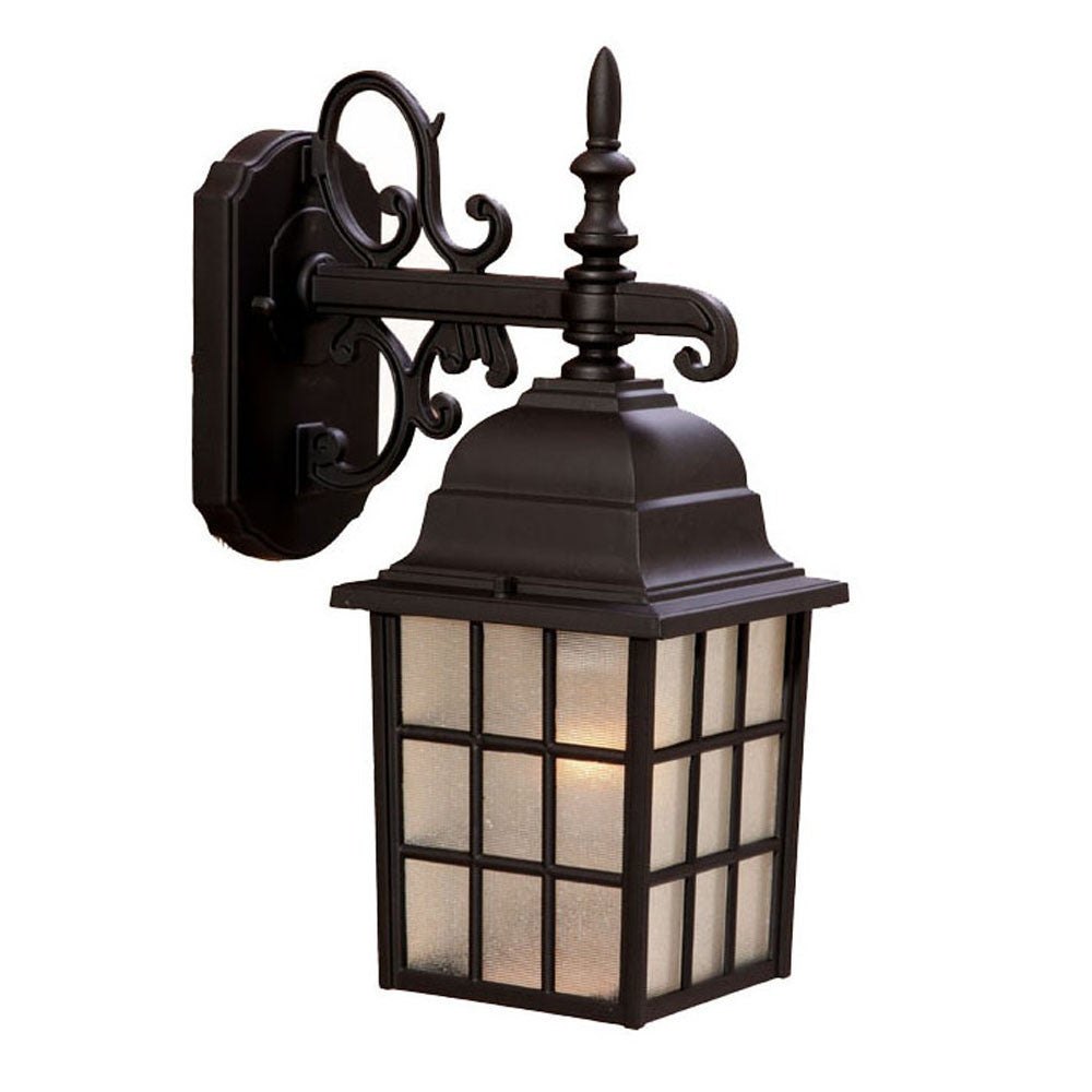 HomeRoots Window Pane Lantern Wall Light in Dark Brown Finish