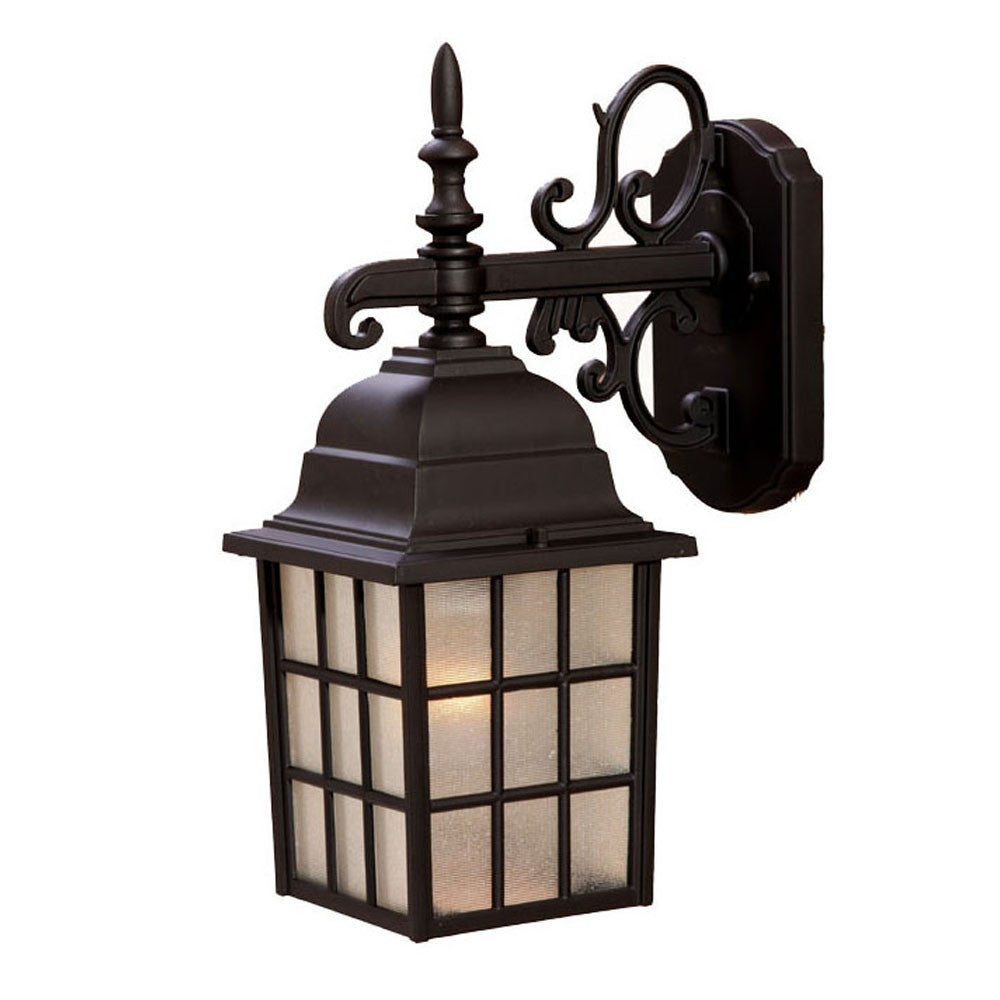 HomeRoots Window Pane Lantern Wall Light in Dark Brown Finish