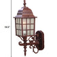 HomeRoots Window Pane Lantern Wall Sconce in Dark Brown Finish