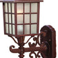 HomeRoots Window Pane Lantern Wall Sconce in Dark Brown Finish